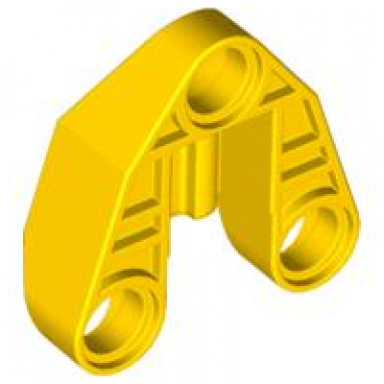 yellow technic pin connector 3 x 3 with axle and 3 pin holes