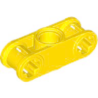 yellow technic axle and pin connector perpendicular 3l with center pin hole