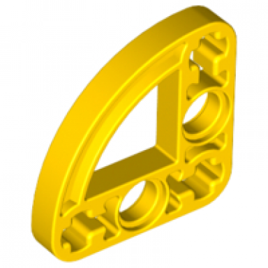 yellow technic liftarm modified l-shape quarter ellipse thin 3 x 3