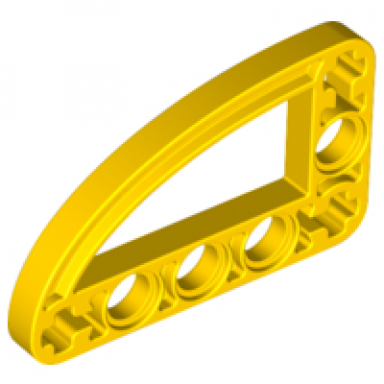yellow technic liftarm modified l-shape quarter ellipse thin 3 x 5