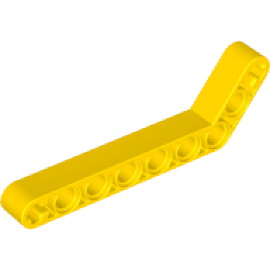 yellow technic liftarm modified bent thick 1 x 9 7 - 3