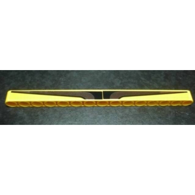 yellow technic liftarm thick 1 x 15 with black and chrome silver stripes pattern stickers - set 8146