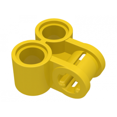 yellow technic axle and pin connector perpendicular double