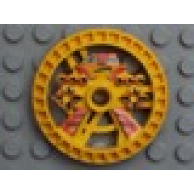 yellow technic disk 5 x 5 - roborider talisman wheel blazooka mold with robot pattern