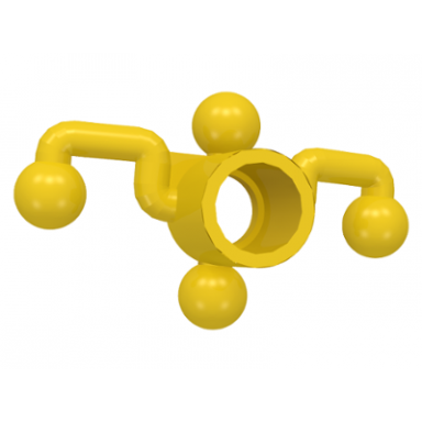 yellow technic steering arm with 4 tow ball