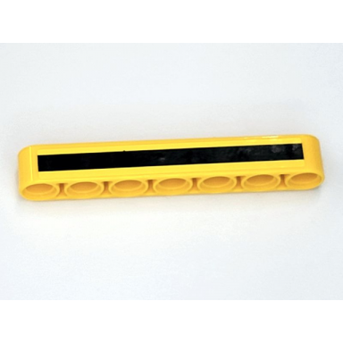 yellow technic liftarm thick 1 x 7 with black stripe pattern sticker - set 42009
