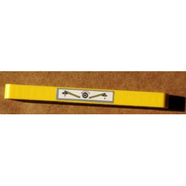 yellow technic liftarm thick 1 x 11 with outriggers pattern sticker - set 8421