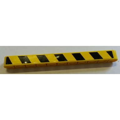 yellow technic liftarm thick 1 x 11 with black and yellow danger stripes pattern model right side sticker - set 8258