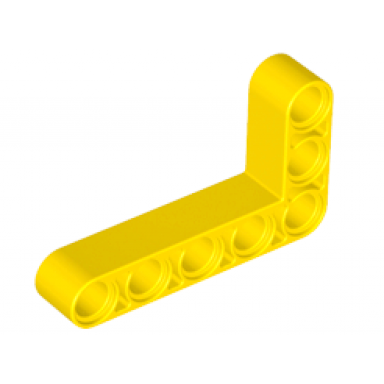 yellow technic liftarm modified bent thick l-shape 3 x 5
