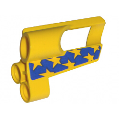 yellow technic panel fairing 5 small short large hole side a with stars on blue background pattern sticker - set 8651
