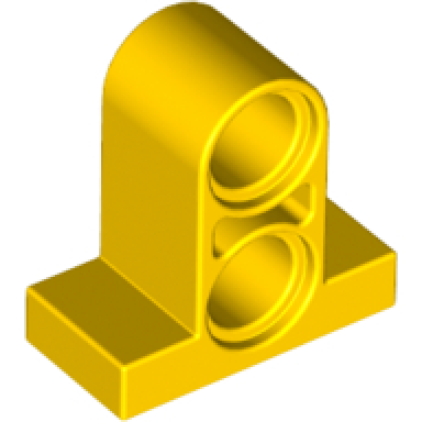 yellow technic pin connector plate 1 x 2 x 1 2 3 with 2 holes on top