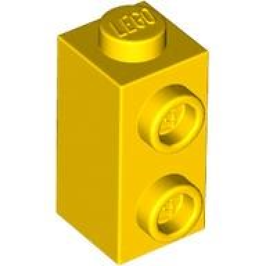 yellow brick modified 1 x 1 x 1 2 3 with studs on side