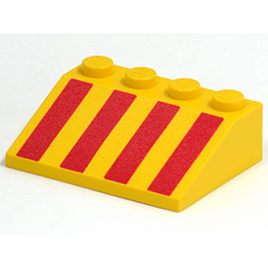 yellow slope 33 3 x 4 with red stripes pattern