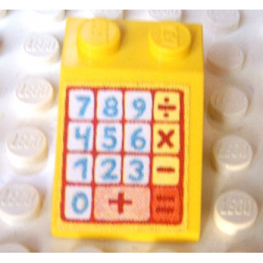 yellow slope 33 3 x 2 with cash register pattern sticker - sets 3116 3118