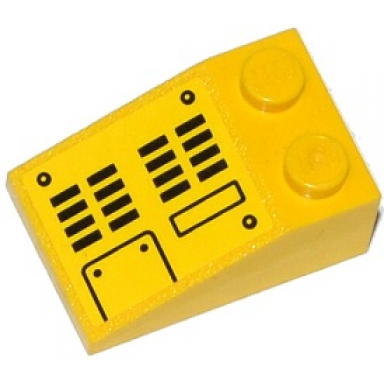 yellow slope 33 3 x 2 with grille rivets and hatch pattern sticker - set 70814