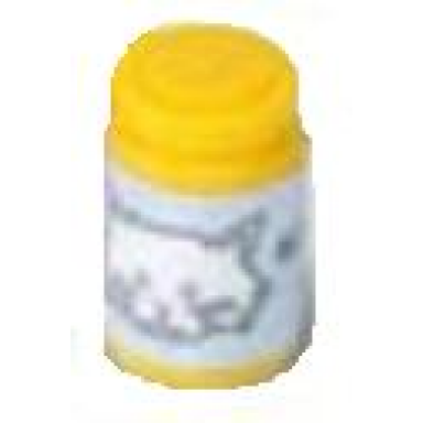 yellow scala accessories jar jam jelly light violet label with white cat face pattern sticker - set 5944