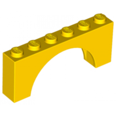 yellow arch 1 x 6 x 2 - thick top with reinforced underside