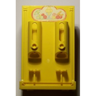 yellow scala ice cream unit with ice cream and fruit pattern stickers - set 3116
