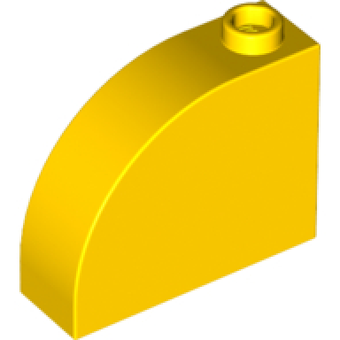 yellow slope curved 3 x 1 x 2 with hollow stud
