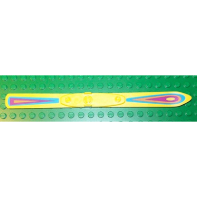 yellow scala utensil ski 19 x 2 with multi-colored triangular and oval shapes pattern sticker - set 3148