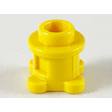 yellow brick round 1 x 1 x 2 3 with flower edge 4 knobs on base