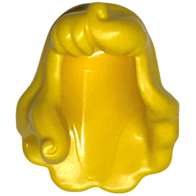 minifigure hair female long with part over right shoulder curled ends hole on top