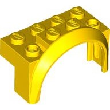 yellow vehicle mudguard 4 x 2 1 2 x 2 with arch round