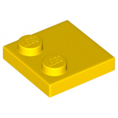 yellow tile modified 2 x 2 with studs on edge