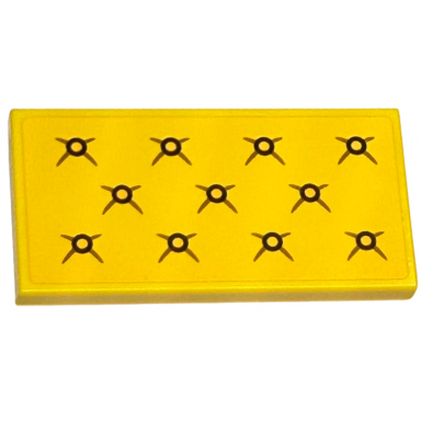 yellow tile modified 2 x 4 inverted with cushion with black buttons pattern sticker - set 76412
