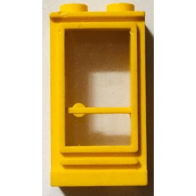 yellow door 1 x 2 x 3 hinge on right with trans-clear glass