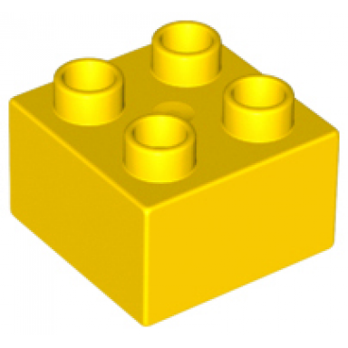 yellow duplo brick 2 x 2