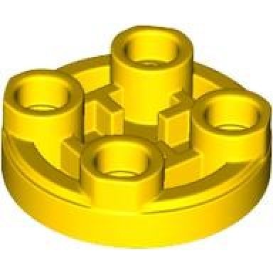 yellow tile round 2 x 2 inverted