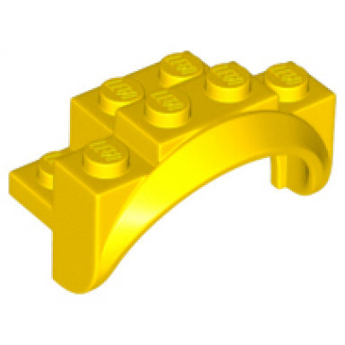 yellow vehicle mudguard 4 x 2 1 2 x 2 with arch round solid studs and rounded legs
