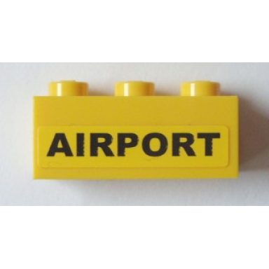 yellow brick 1 x 3 with airport pattern sticker - set 3182