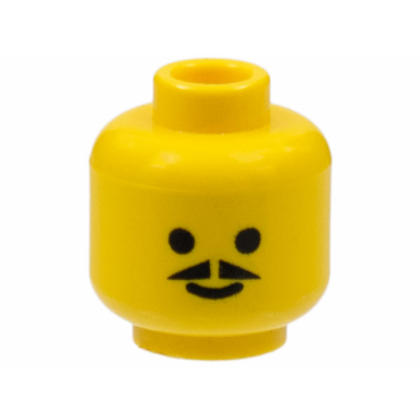 yellow minifigure head standard grin with pointed moustache pattern