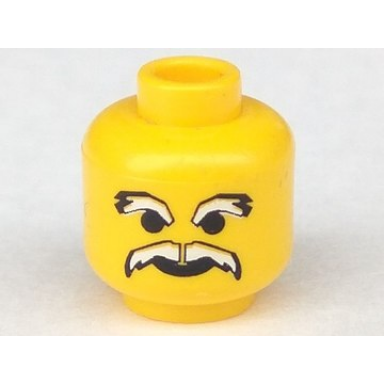 yellow minifigure head moustache ice planet white and white eyebrows pattern