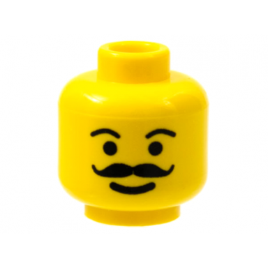yellow minifigure head moustache curly and full plain eyebrows pattern
