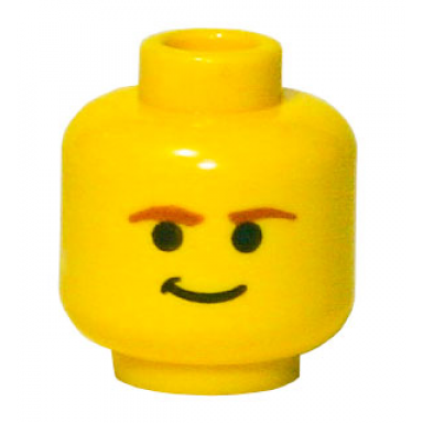minifigure head male smirk and brown eyebrows pattern sw han solo