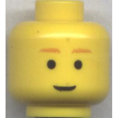 yellow minifigure head male brown eyebrows slight smile pattern sw ep.2 anakin