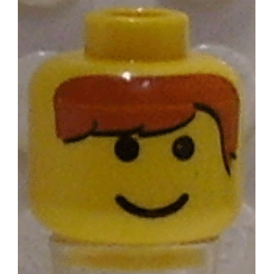 yellow minifigure head male brown bangs pattern