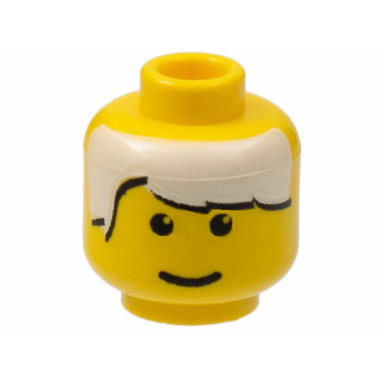yellow minifigure head male white bangs pattern
