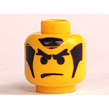 yellow minifigure head male angry eyebrows and sideburns ninja pattern
