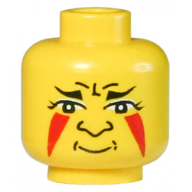 yellow minifigure head face paint with painted triangles pattern