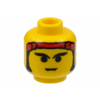 yellow minifigure head male eyebrows sideburns and red bandana pattern