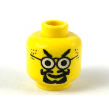 yellow minifigure head glasses with goatee pattern