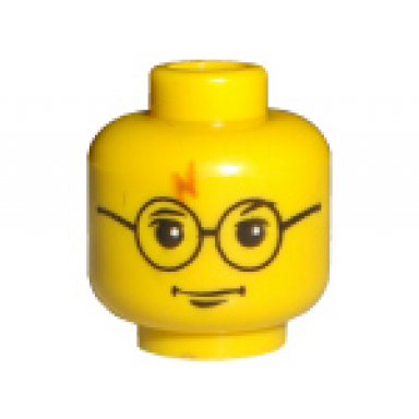 yellow minifigure head glasses with lightning bolt on forehead pattern hp harry potter