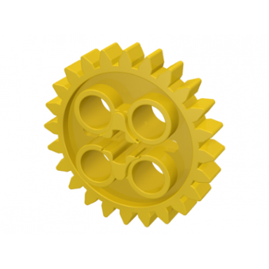 yellow technic gear 24 tooth with 1 axle hole