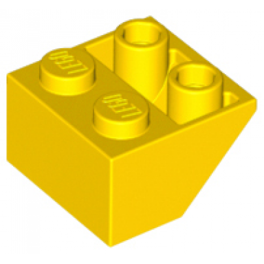 yellow slope inverted 45 2 x 2 with flat bottom pin