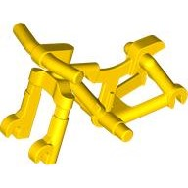 yellow bicycle frame heavy mountain bike with straight handlebars