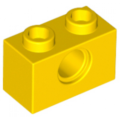 yellow technic brick 1 x 2 with hole
